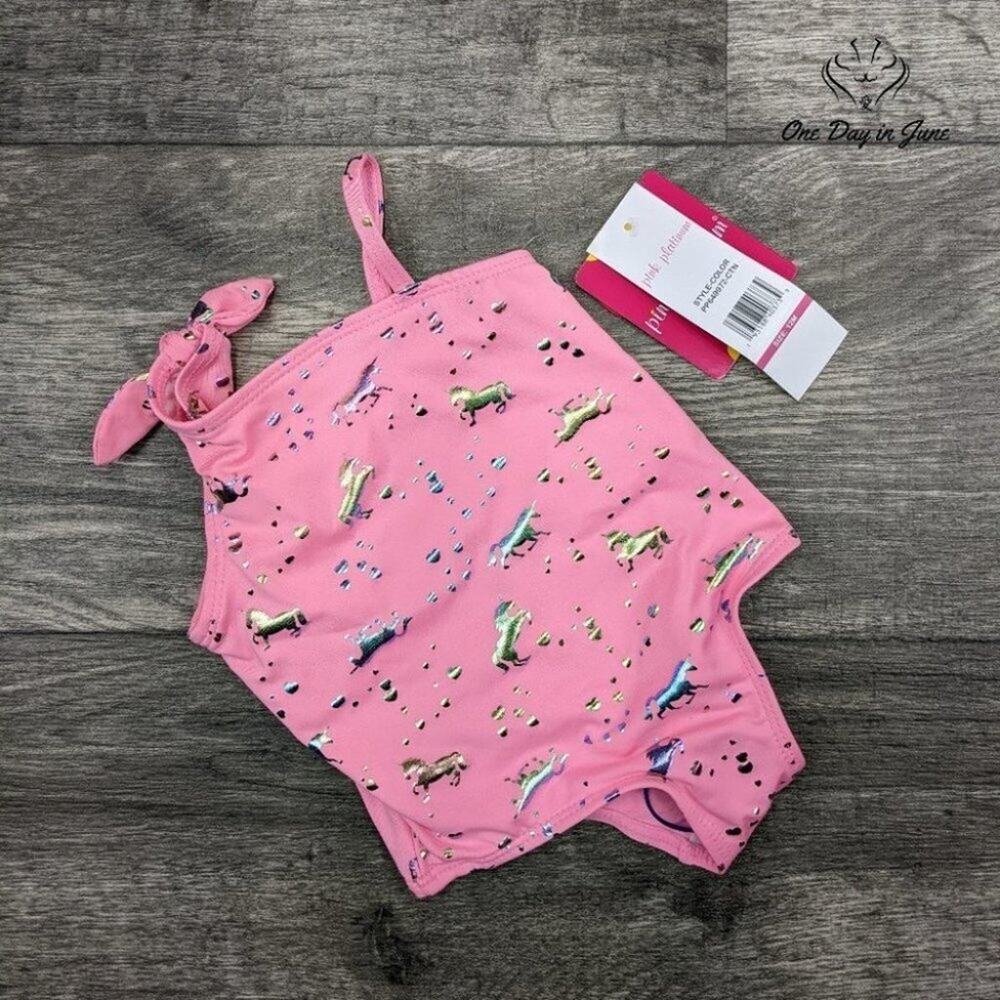 Pink Platinum Unicorn One Piece Swimsuit Size 12M